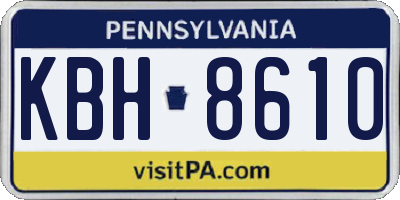 PA license plate KBH8610