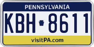 PA license plate KBH8611
