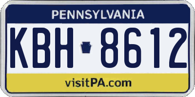 PA license plate KBH8612