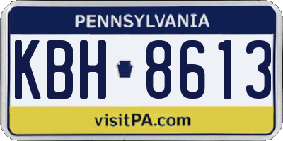 PA license plate KBH8613