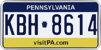 PA license plate KBH8614