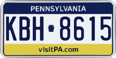 PA license plate KBH8615