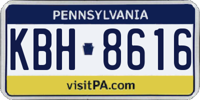PA license plate KBH8616