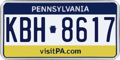 PA license plate KBH8617