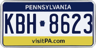 PA license plate KBH8623