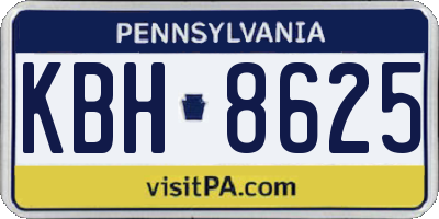 PA license plate KBH8625