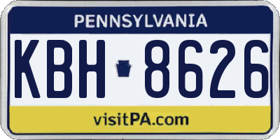 PA license plate KBH8626
