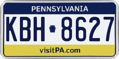 PA license plate KBH8627