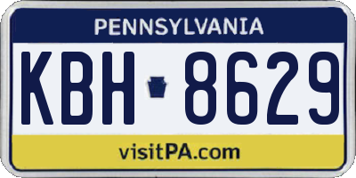 PA license plate KBH8629