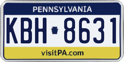 PA license plate KBH8631