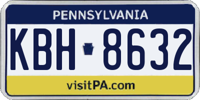 PA license plate KBH8632
