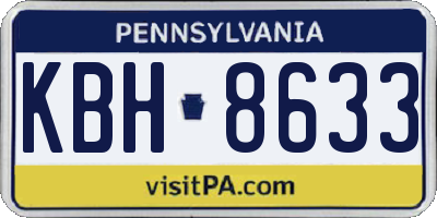 PA license plate KBH8633