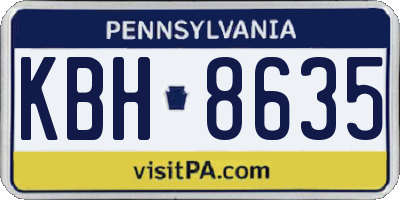 PA license plate KBH8635