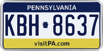 PA license plate KBH8637