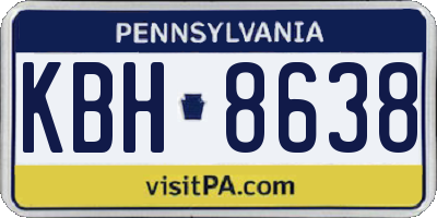 PA license plate KBH8638