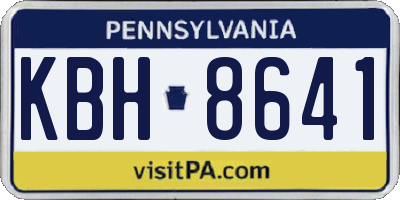 PA license plate KBH8641