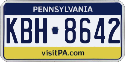 PA license plate KBH8642