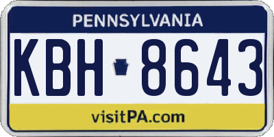 PA license plate KBH8643