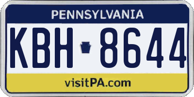 PA license plate KBH8644