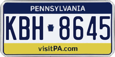 PA license plate KBH8645