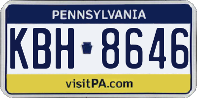 PA license plate KBH8646