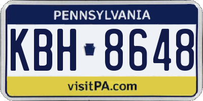 PA license plate KBH8648
