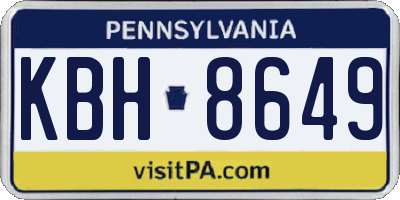 PA license plate KBH8649