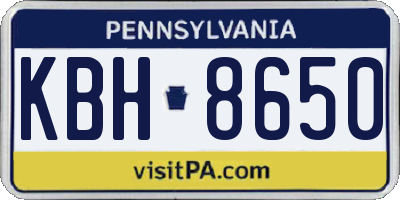 PA license plate KBH8650