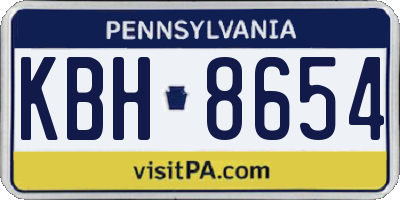 PA license plate KBH8654