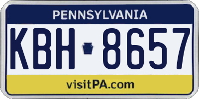 PA license plate KBH8657