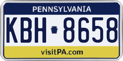 PA license plate KBH8658
