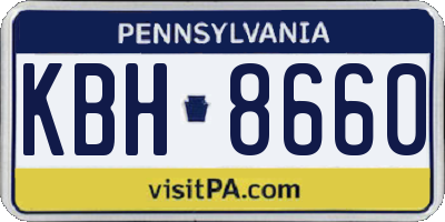 PA license plate KBH8660