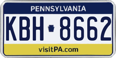 PA license plate KBH8662
