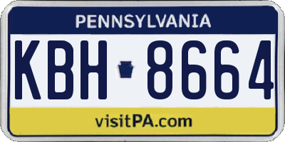 PA license plate KBH8664