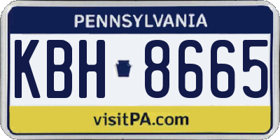 PA license plate KBH8665