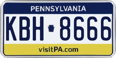 PA license plate KBH8666