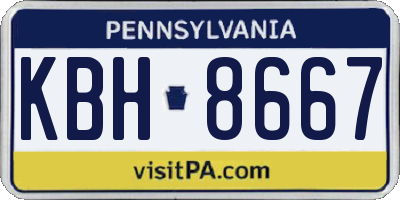 PA license plate KBH8667