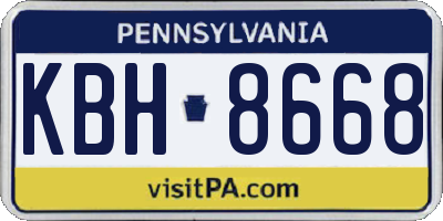 PA license plate KBH8668