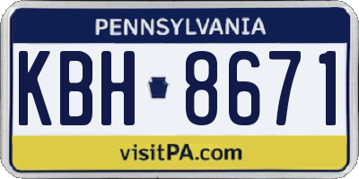 PA license plate KBH8671
