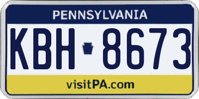 PA license plate KBH8673