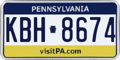 PA license plate KBH8674