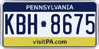 PA license plate KBH8675