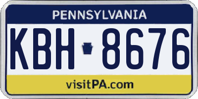 PA license plate KBH8676