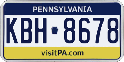 PA license plate KBH8678
