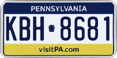 PA license plate KBH8681