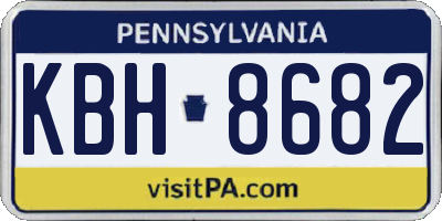 PA license plate KBH8682