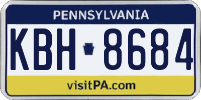 PA license plate KBH8684