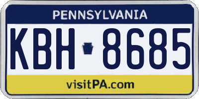 PA license plate KBH8685