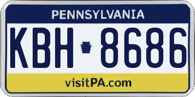 PA license plate KBH8686