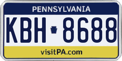 PA license plate KBH8688